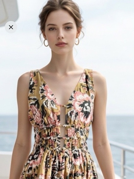 Tuckernuck Dresses & Skirts - Caroline Constas green pink floral pocket cotton Anthro dress size S